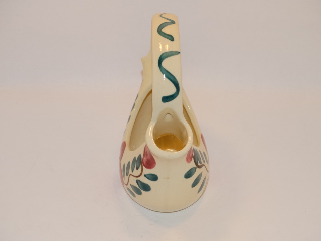 Image 3 of Purinton Pottery Basket Planter Red Blossom