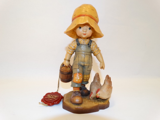 Image 4 of Anri Sarah Kay Girl With Chickens Wood