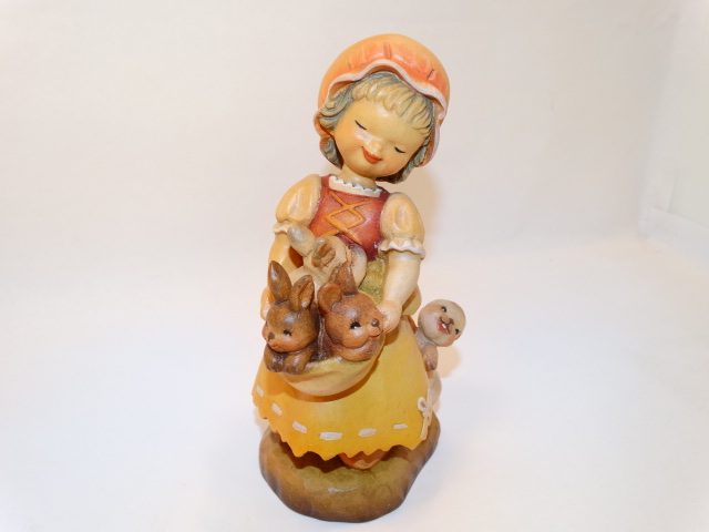 Anri Ferrandiz Girl With Bunnies Wood