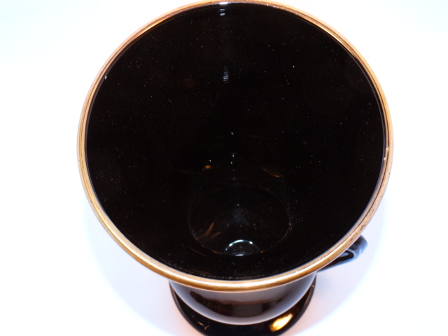 Image 4 of Black Amethyst Glass Vase Vintage