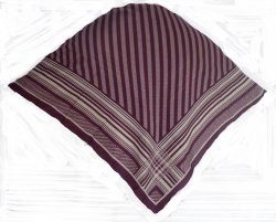 Liz Claiborne Striped Herringbone Print Scarf Eggplant 34 in