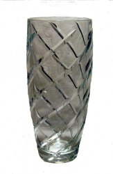 Flower Vase Fine Crystal Cut Spiral Swirl 10 inch 