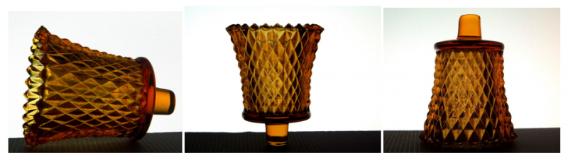 Home Interiors Peg Votive Holder Diamondlite Amber 1194