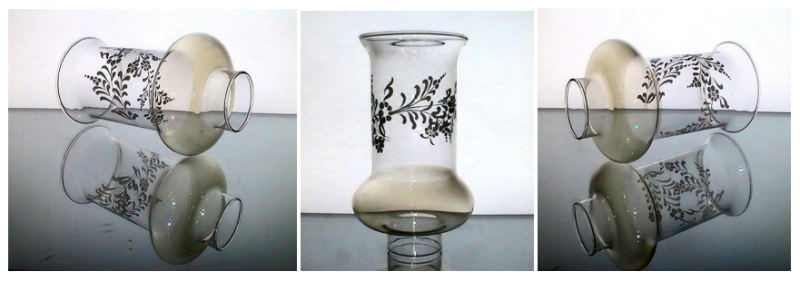 Hurricane Shade 1 7/8 fitter x 7 1/8 x 3.5 Embossed Flowers Iridescent  