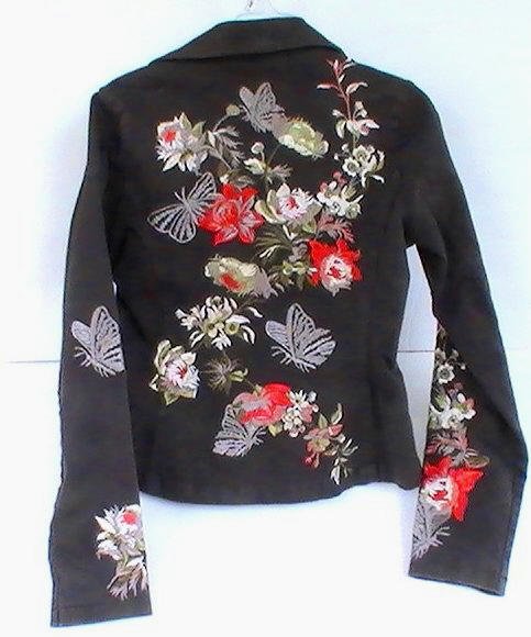 Embroidered Blazer Brown Small Jacket DB Sport