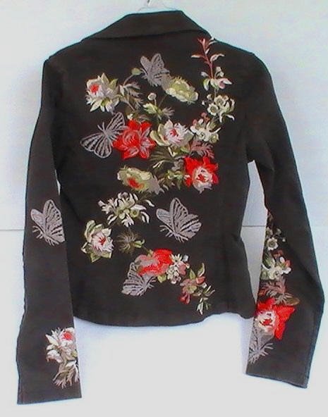 Embroidered Blazer Brown Small Jacket DB Sport