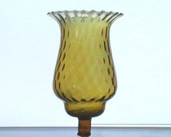 Home Interiors Peg Votive Candle Holder Amber Flared Rim Tudor Style