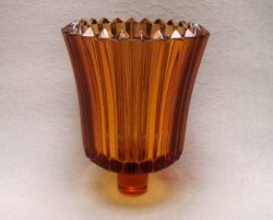 Home Interiors Peg Votive Candle Holder Ridged Amber