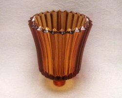 '.Peg Votive Holder Amber Ridged.'