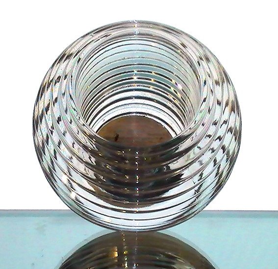 Home Interiors Candle Holder Heavy Ribbed Glass 11228BD OOS