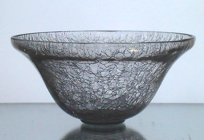 Hanging Candle Holder Bowl Crackle Glass 6.25 w x 3 h ...