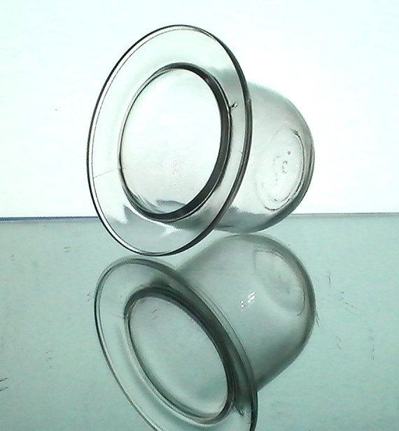 Hanging Candle Holder 4 x 4.75 Flat Rim Thick Glass Pale Green OOS