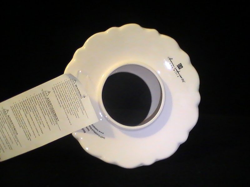 Home Interiors Candle Shade Topper Sweet Pea Ivory Green Pink OOS