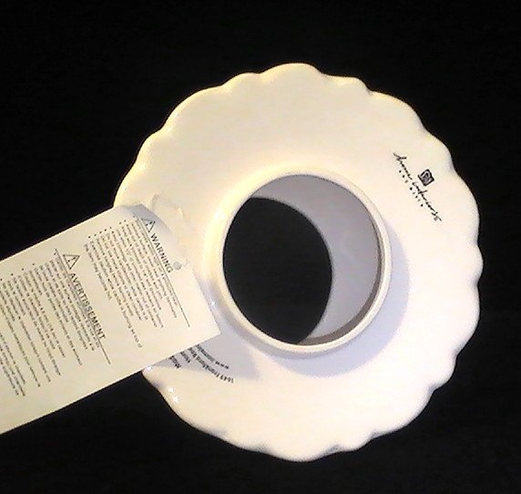 Home Interiors Candle Shade Topper Sweet Pea Ivory Green Pink OOS