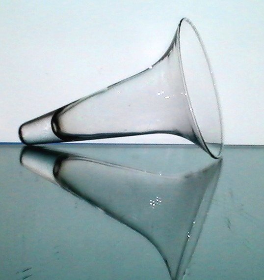 Wall Vase Glass Cone Vessel 7.75 x 5 Clear Flared Rim OOS
