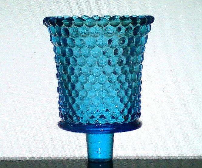 Home Interiors Peg Votive Candle Holder Hobnail Turquoise Blue OOS
