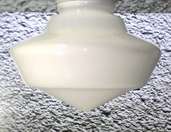 Glass Lamp Shade White Schoolhouse Style 4 inch fitter x 7 x 8 Vintage 