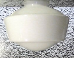 Glass Lamp Shade White Schoolhouse Style 4 inch fitter x 7 x 10.5 with Band