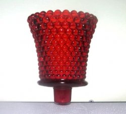 Home Interiors Peg Votive Candle Holder Ruby Red Hobnail