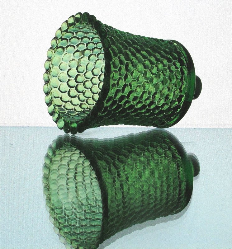 Home Interiors Peg Votive Candle Holder Hobnail Kelly Green Rare