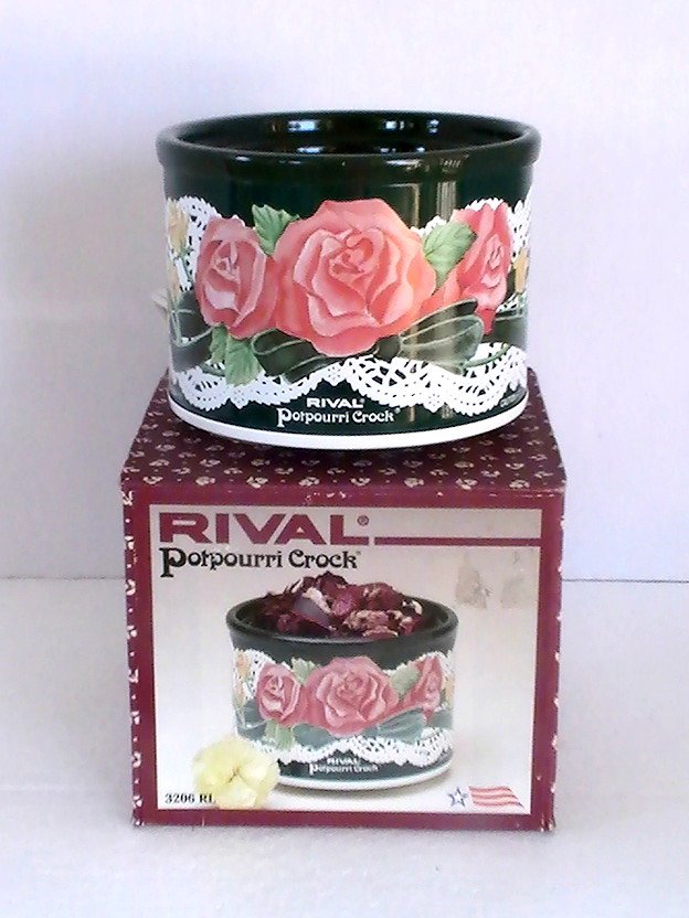 Rival Potpourri Crock Red and Yellow Roses 449744 OOS