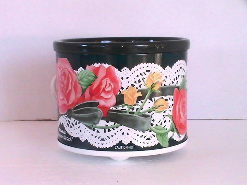 Rival Potpourri Crock Red and Yellow Roses 449744 OOS