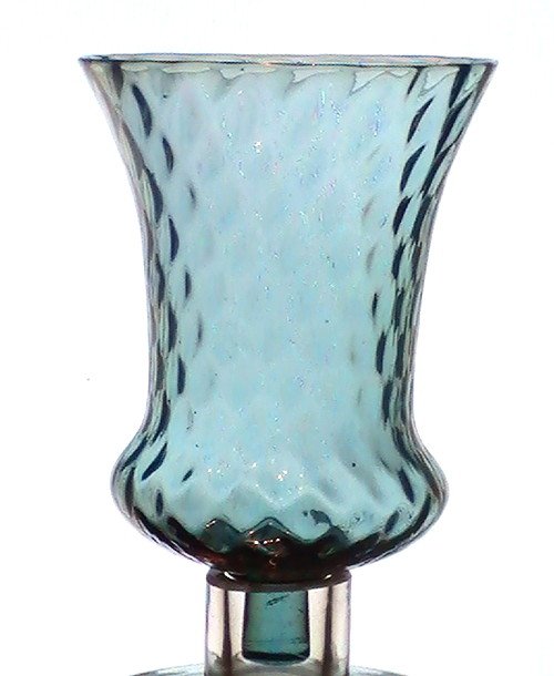 Home Interiors Peg Votive Candle Holder Flared Tudor Blue Flat Rim OOS