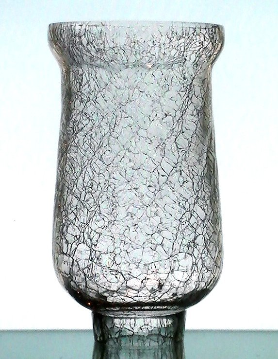 Crackle Glass Hurricane Shade 1 7/8 fitter x 6.75h x 3 5/8w OOS