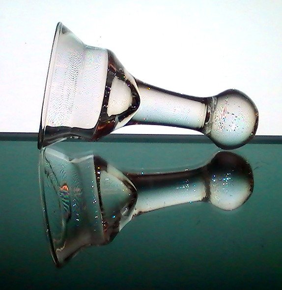 Hanging Candle Holder Heavy Crystal Teardrop 6 inches x 3 3/8 OOS