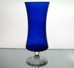 Flower Vase Cobalt Blue Pedestal 9.5 inches Tall