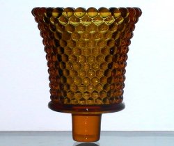 Home Interiors Peg Votive Candle Holder Hobnail Amber Vintage