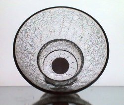 '.Hanging Crackle Glass Bowl .'