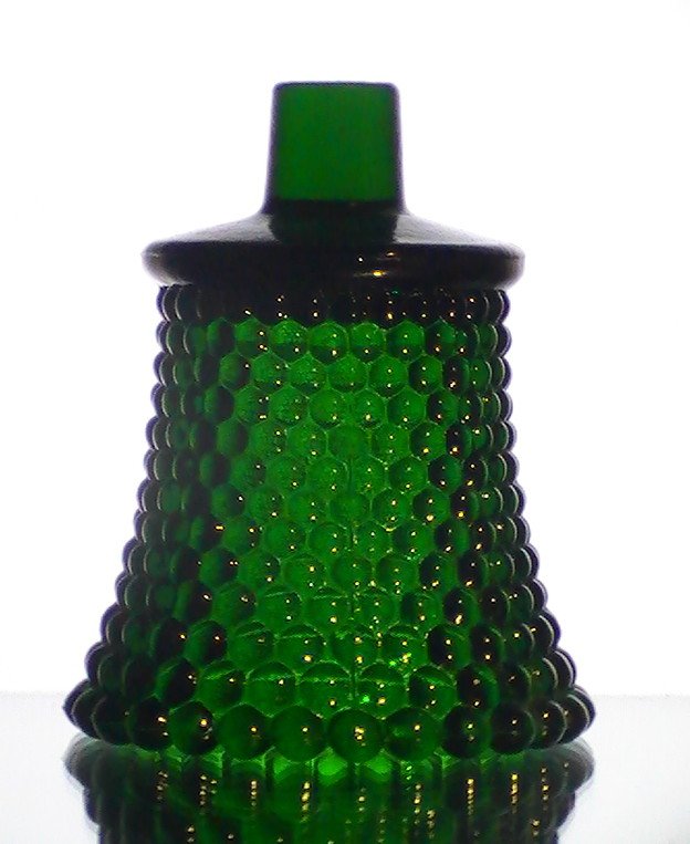 Home Interiors Peg Votive Candle Holder Dark Emerald Green Hobnail OOS