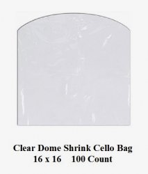 Clear Cello Dome Shrink Bags 16 x 16 - 100 Ct pk Gifts Crafts Baskets Wrapping 