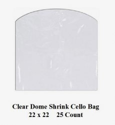 '.Cello Dome Shrink Bags 22 inch.'