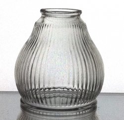 Glass Lamp Shade Ribbed Clear 2.125 inch fitter Medium Weight