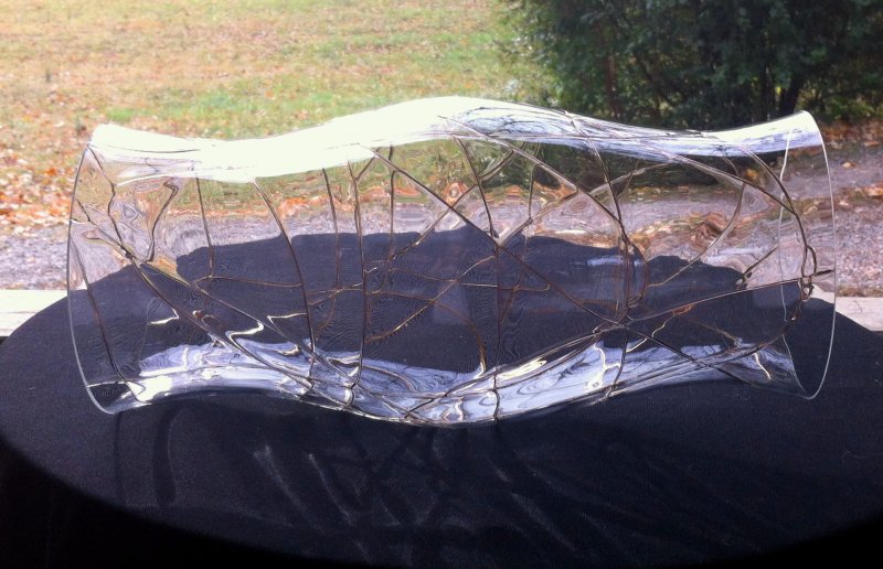 Partylite Hurricane Shade Calypso Gold Heavyweight 11.5 x 4.75 x 4 7/8 OOS