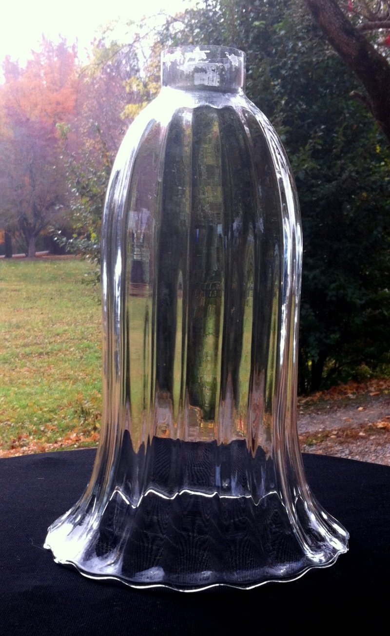 Hurricane Lamp Shade Glass XL 1 5/8 in fitter x 10 Beveled Scalloped