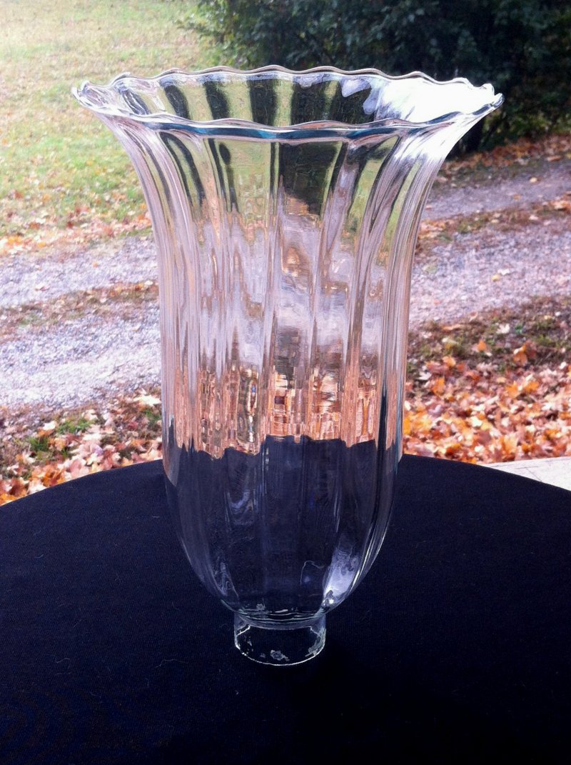 Hurricane Lamp Shade Glass XL 1 5/8 in fitter x 10 Beveled Scalloped Flared OOS