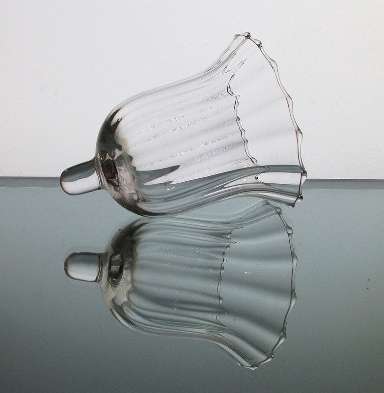 Peg Votive Candle Holder Rippled and Flared Clear OOS
