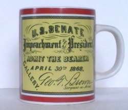 Vintage Coffee Mug Impeachment of the President 1974 8 Oz