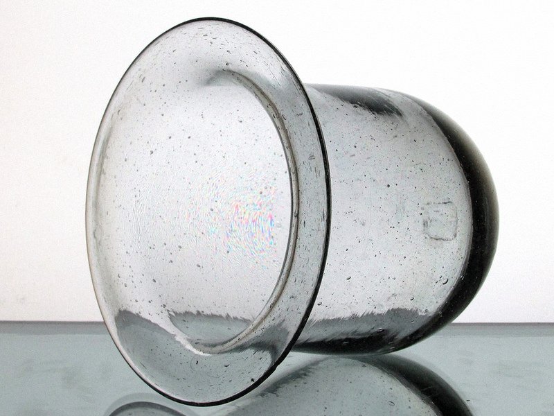 Hanging Candle Holder Flat Rim 5 1/8 x 5 HCH009 Clear Bubble Glass OOS