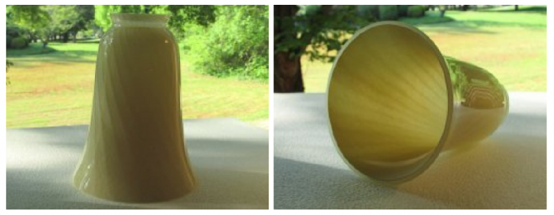 Glass Lamp Shade 2 1/8 Fitter x 4.75 x 6.25 inches Creamy Swirl Flared