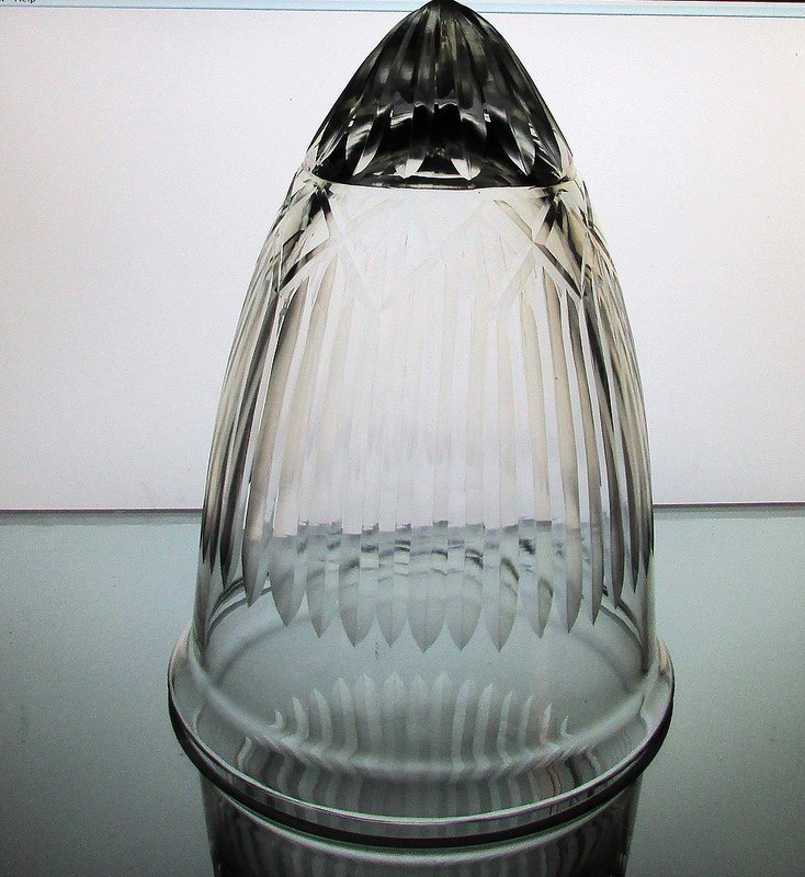 Hanging Vase Beveled Cut Crystal 8 x 11 Heavy Clear Glass OOS