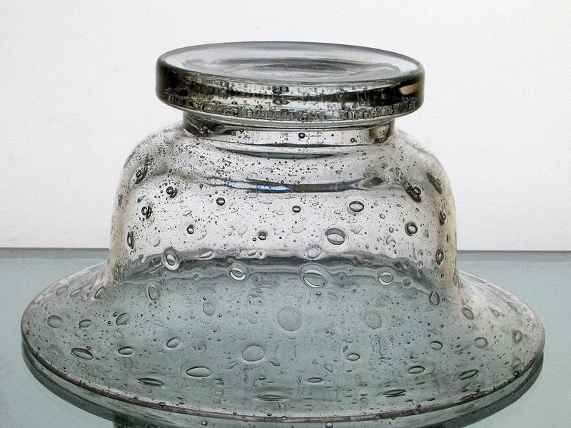 Hanging Candle Holder Bowl 7.75 x 4 Bubble Glass Pedestal for 6 inch ring