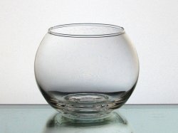 Candle Holder Clear Bulbous 3.25 x 4.25 