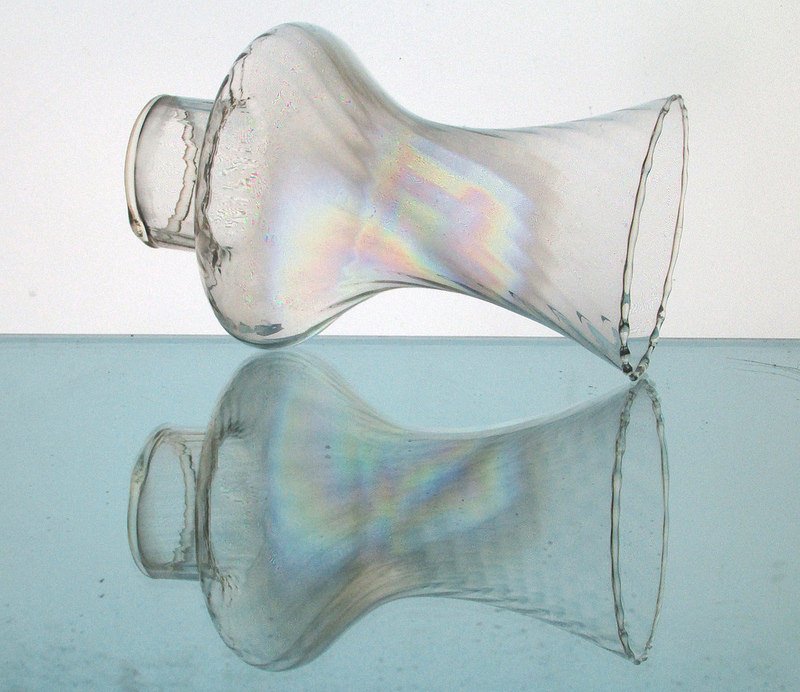 Hurricane Lamp Shade Swirled Iridescent Flare 2 inch Fitter x 6.5 x 3 5