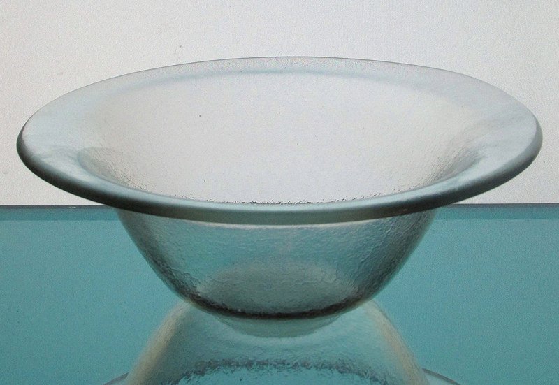Hanging Candle Holder Bowl 7 x 2.75 Stippled Glass for 5-6 inch support ring