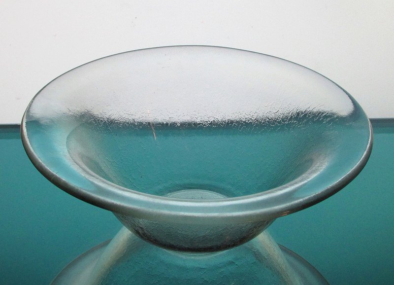 Hanging Candle Holder Bowl 7 x 2.75 Stippled Glass for 5-6 inch support ring