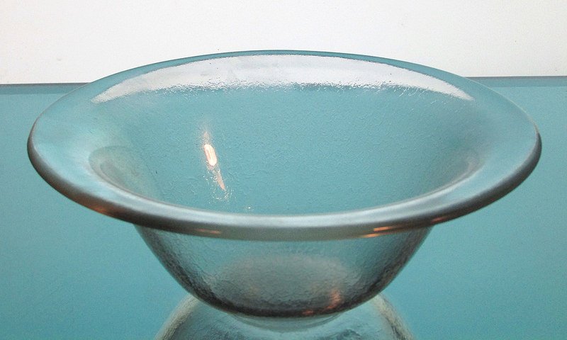 Hanging Candle Holder Bowl 7 x 2.75 Stippled Glass for 5-6 inch support ring